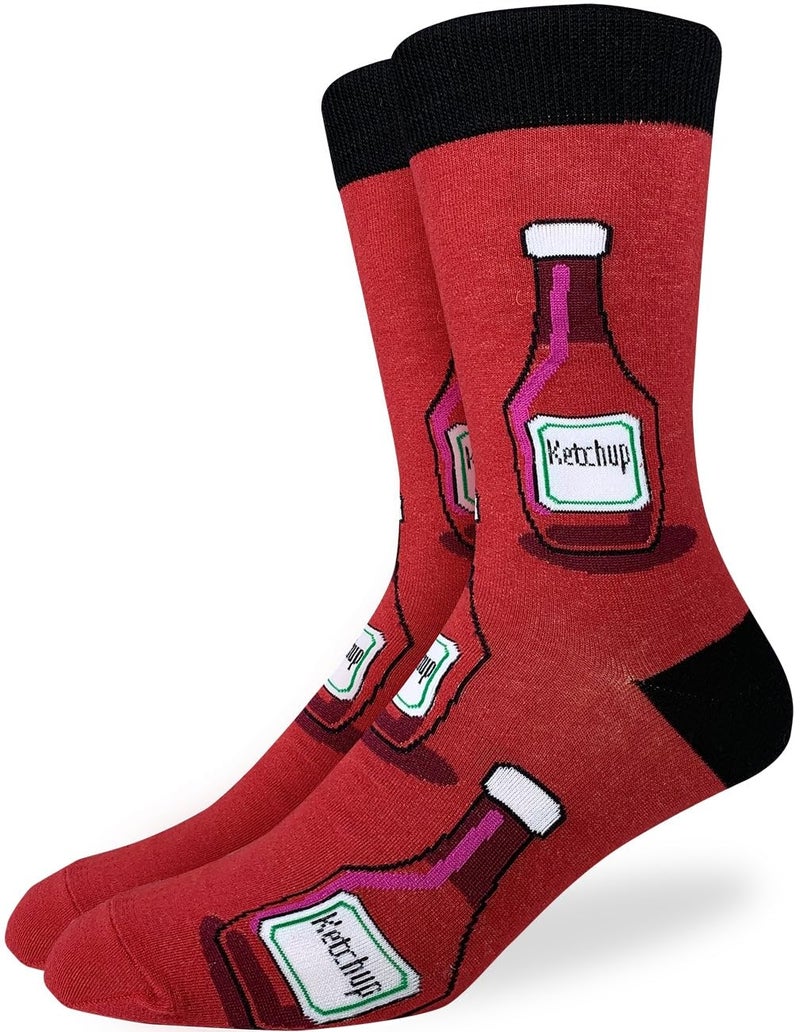 Good Luck Sock Men's Ketchup Socks, Adult, Shoe Size 7-12 - Image 1